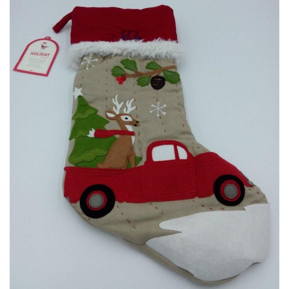 Pottery Barn Kids Mylo Red Truck Reindeer Christmas Tree Gifts Holiday Stocking